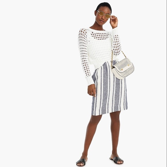 J. Crew Dresses & Skirts - J.Crew Pull-on Skirt In Striped Beauchamps Linen